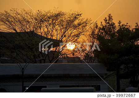 風景 長安門 日没 39972667