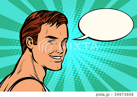 closeup sporty muscular man smiling 39973608
