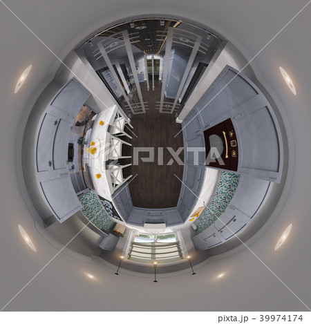 3d illustration spherical 360 seamless kitchen 39974174