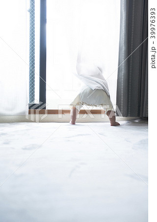 つかまり立ちをする赤ちゃん つかまり立ちをする赤ちゃん 39976393