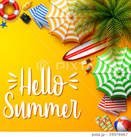 Summer holidays background in the yellow beach san 39976667