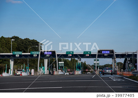 九州 宮崎自動車道 宮崎インターチェンジの出口の写真素材