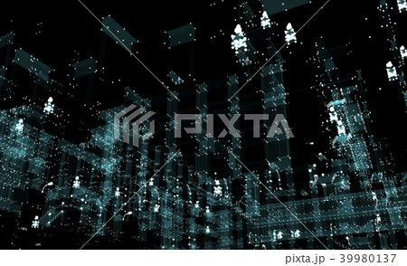 Abstract 3D rendered city of lines and dots Abstract 3D rendered city of lines and dots 39980137