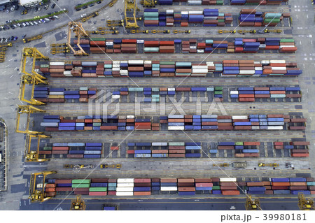 Containers yard in port congestion Containers yard in port congestion 39980181