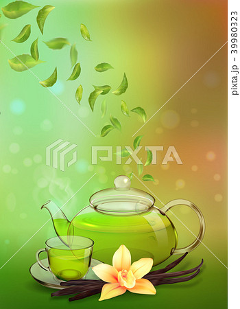 Tea advertising flyer, poster or banner template 39980323