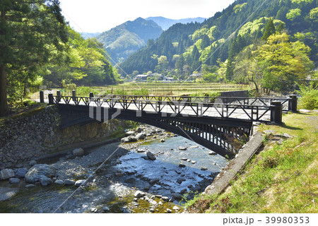 神子畑鋳鉄橋 みこはたちゅうてつきょう 兵庫県朝来市の写真素材