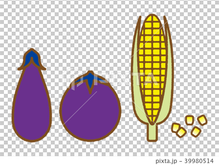 ナスととうもろこし_茶色ライン 39980514