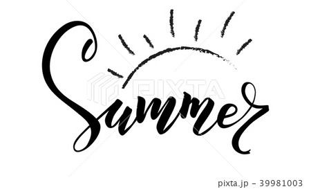 Summer, hand lettering of text. Hand drawn 39981003