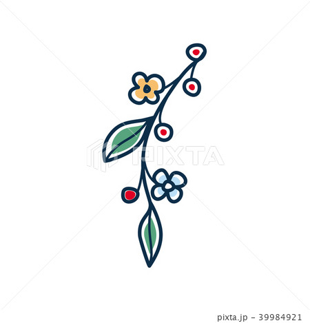 Summer and spring twig with flowers Summer and spring twig with flowers 39984921