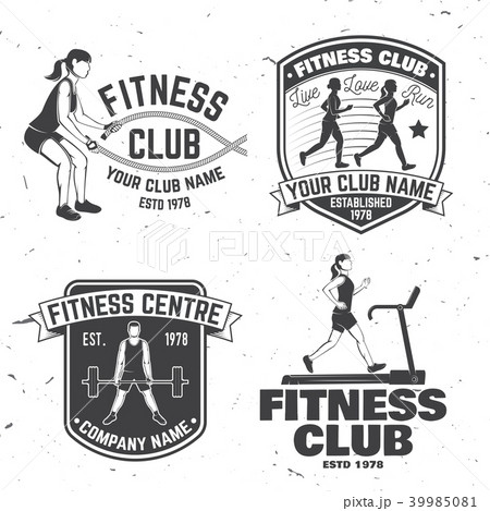 Set of fitness club badges. Vector. Concept for shirt or print, stamp, patch or tee 39985081