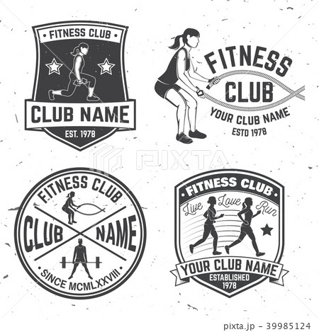 Set of fitness club badges. Vector. Concept for shirt or print, stamp, patch or tee 39985124