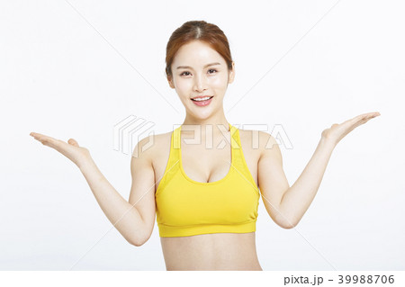 女性 スポーツウェア ハンドサイン 女性 スポーツウェア ハンドサイン 39988706