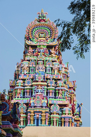 Colorful Gopuram, Near Gangaikonda Cholapuram Colorful Gopuram, Near Gangaikonda Cholapuram 39989219