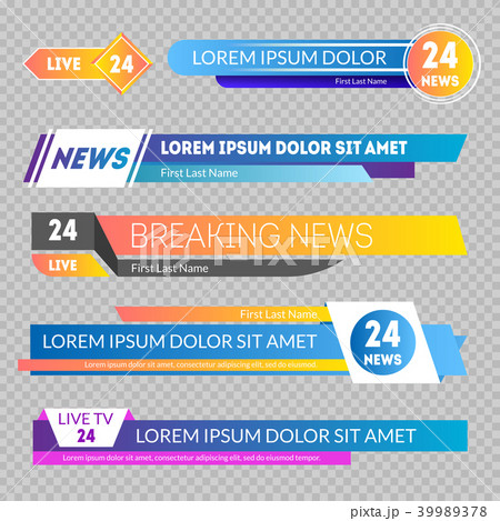 Tv News Banners on a Transparent Background. Vector 39989378