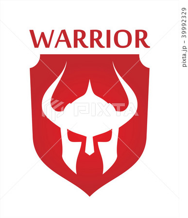 warrior. knight. barbarian on red shield 39992329