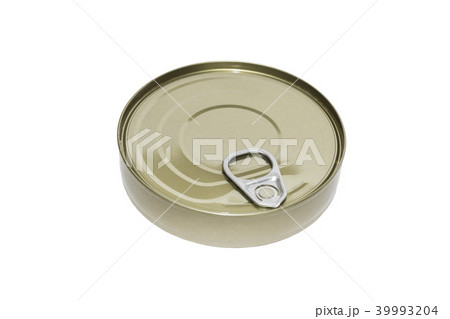 Tin can with seafood on a white background  39993204