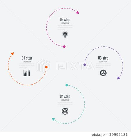 Infographics template 4 options with circle 39995181