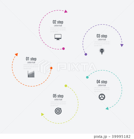 Infographics template 5 options with circle 39995182