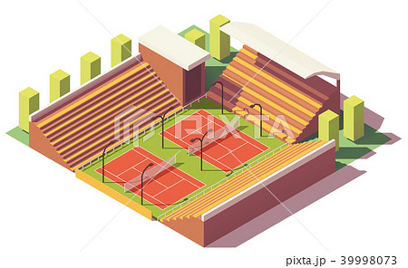 Vector low poly tennis stadium 39998073