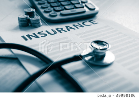 Health insurance form with money,passbook Health insurance form with money,passbook 39998186