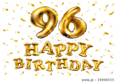 vector happy birthday 96 celebration gold balloons 39998555