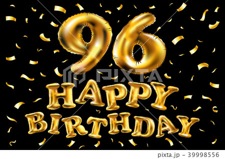 vector happy birthday 96 celebration gold balloons 39998556