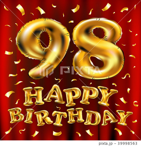vector happy birthday 98 celebration gold balloons 39998563