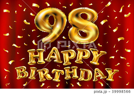 vector happy birthday 98 celebration gold balloons 39998566