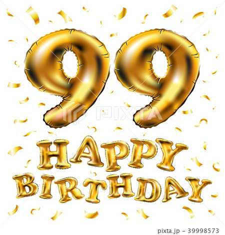 vector happy birthday 99 celebration gold balloons vector happy birthday 99 celebration gold balloons 39998573