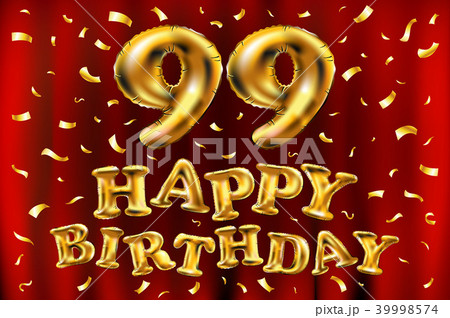 vector happy birthday 99 celebration gold balloons vector happy birthday 99 celebration gold balloons 39998574