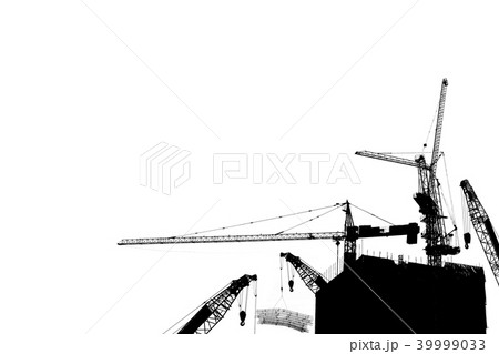 Silhouette crane construction building 39999033