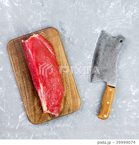 vintage cleaver and raw beef steak vintage cleaver and raw beef steak 39999074