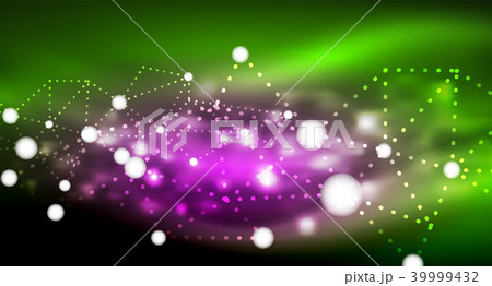 Shiny stars, neon glowing digital connected light dots Shiny stars, neon glowing digital connected light dots 39999432