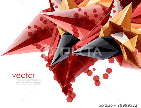 Color glass crystals on white background, geometric abstract composition with glass gemstones and 39999522