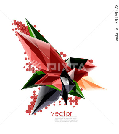 Color glass crystals on white background, geometric abstract composition with glass gemstones and 39999528