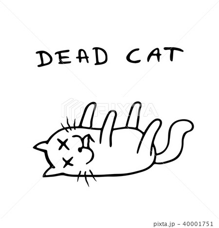 Poor dead cat. Vector illustration. 40001751