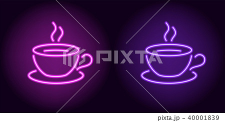 Neon cup and saucer in purple and violet color Neon cup and saucer in purple and violet color 40001839
