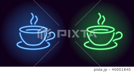 Neon cup and saucer in blue and green color Neon cup and saucer in blue and green color 40001840