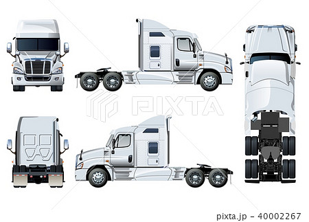 Vector semi-truck template isolated on white Vector semi-truck template isolated on white 40002267