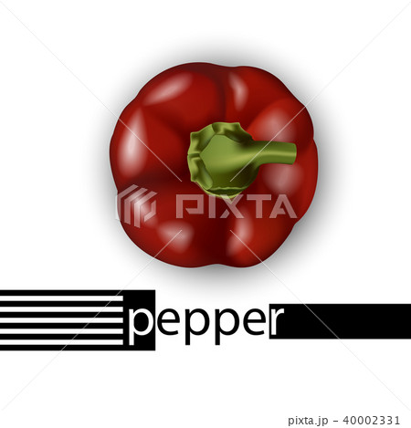 Red bell pepper top view. Red bell pepper top view. 40002331