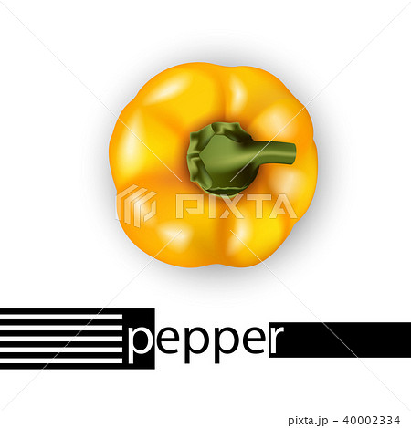 3d realistic yellow bell pepper top view. 40002334