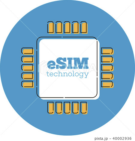 eSIM card chip sign in flat style 40002936