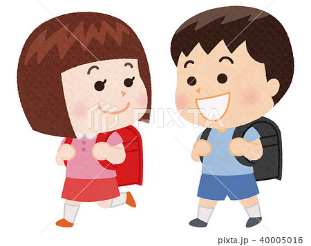 ランドセルを背負って歩く小学生 ランドセルを背負って歩く小学生 40005016