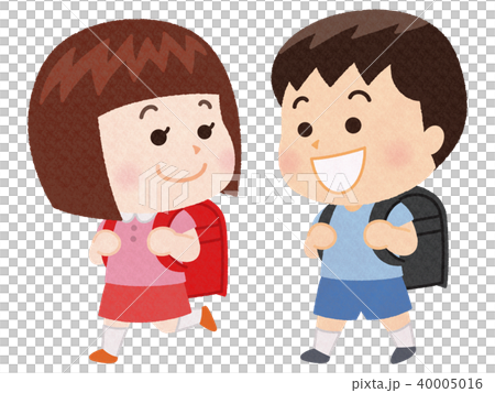 ランドセルを背負って歩く小学生 ランドセルを背負って歩く小学生 40005016