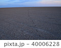 干上がった湖に残る足跡 40006228