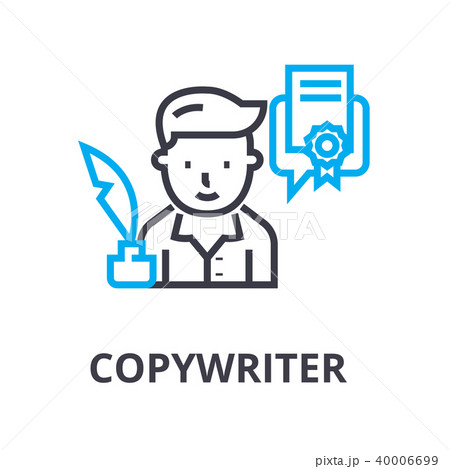 copywriter thin line icon, sign, symbol, illustation, linear concept, vector  40006699