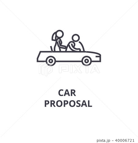 car proposal thin line icon, sign, symbol, illustation, linear concept, vector  40006721