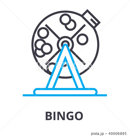 bingo thin line icon, sign, symbol, illustation, linear concept, vector  40006895