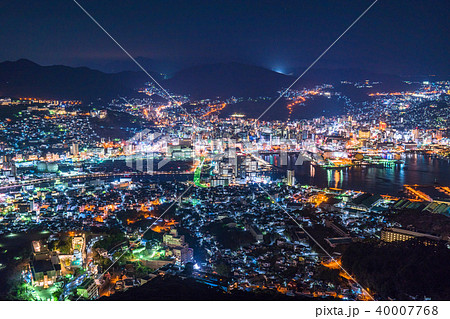 長崎県 稲佐山の夜景 日本三大夜景の写真素材