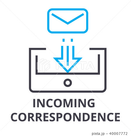 incoming correspondence thin line icon, sign, symbol, illustation, linear concept, vector incoming correspondence thin line icon, sign, symbol, illustation, linear concept, vector 40007772